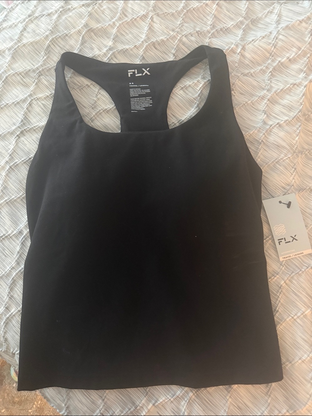 FLX Black Racerback Tank Top w/bra